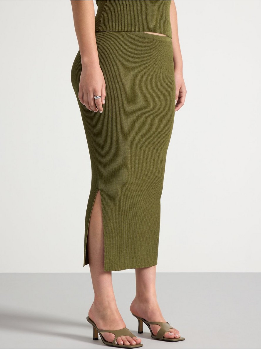 Ribbed Skirt Dusty Green