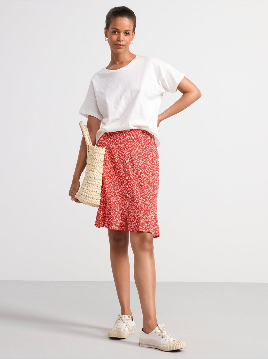 Pull on outlet floral mini skirt