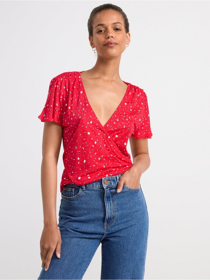 Short Sleeve Wrap Top